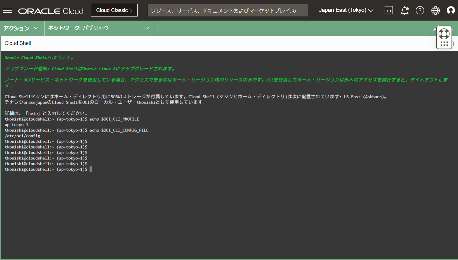クラウド・シェルを使ってブラウザだけで簡単コマンド操作
