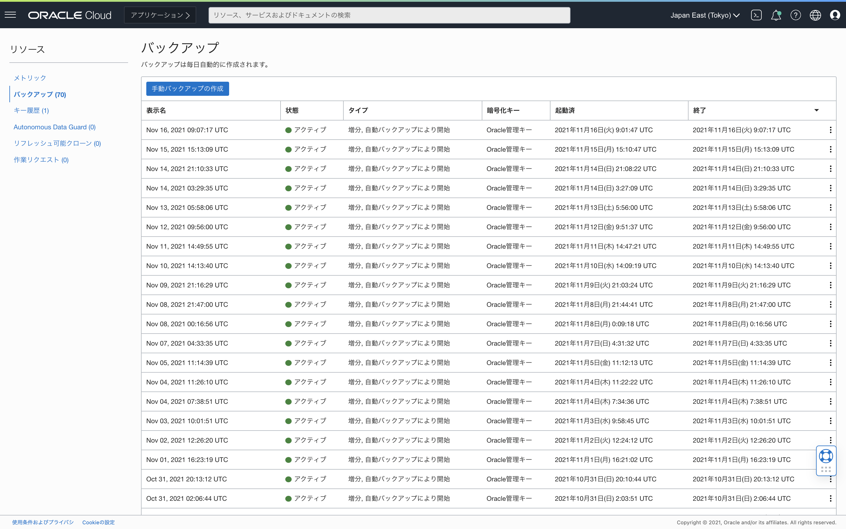 505 : Autonomous Databaseのバックアップとリストアを体感しよう