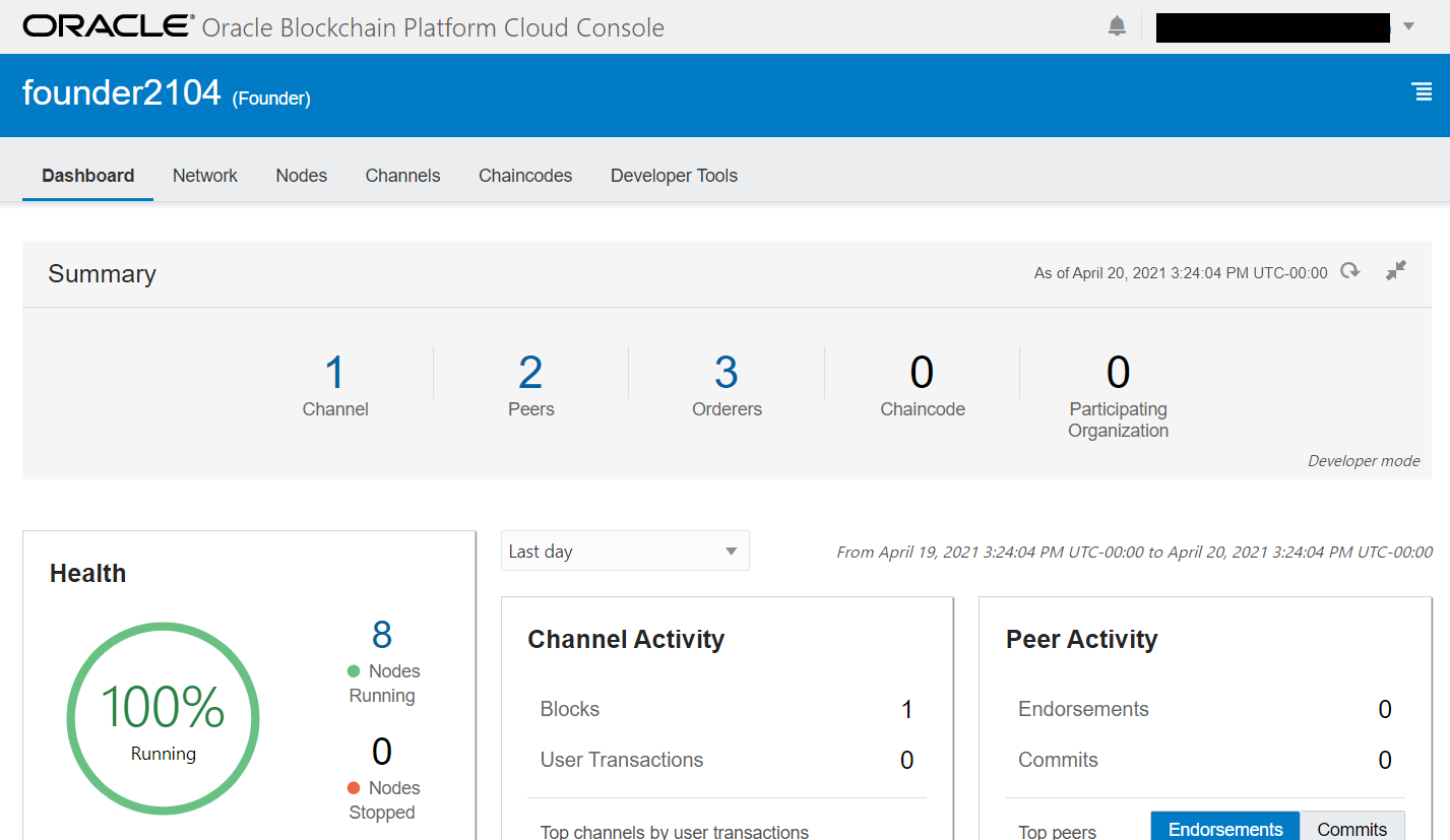 Founderインスタンスのサービス・コンソール