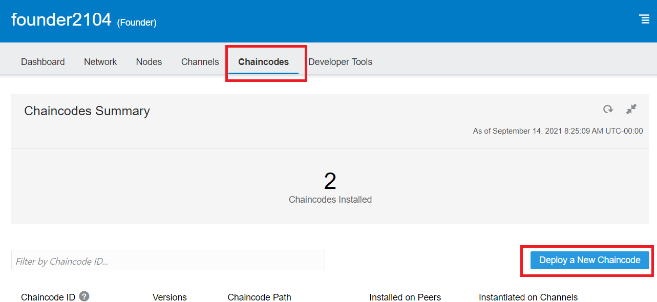 Deploy a New Chaincode