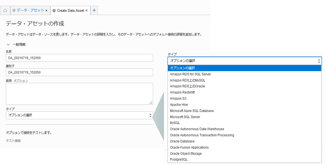 データ・アセットの作成